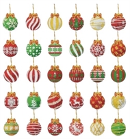 30 diamant nøgleringe med julekugler.